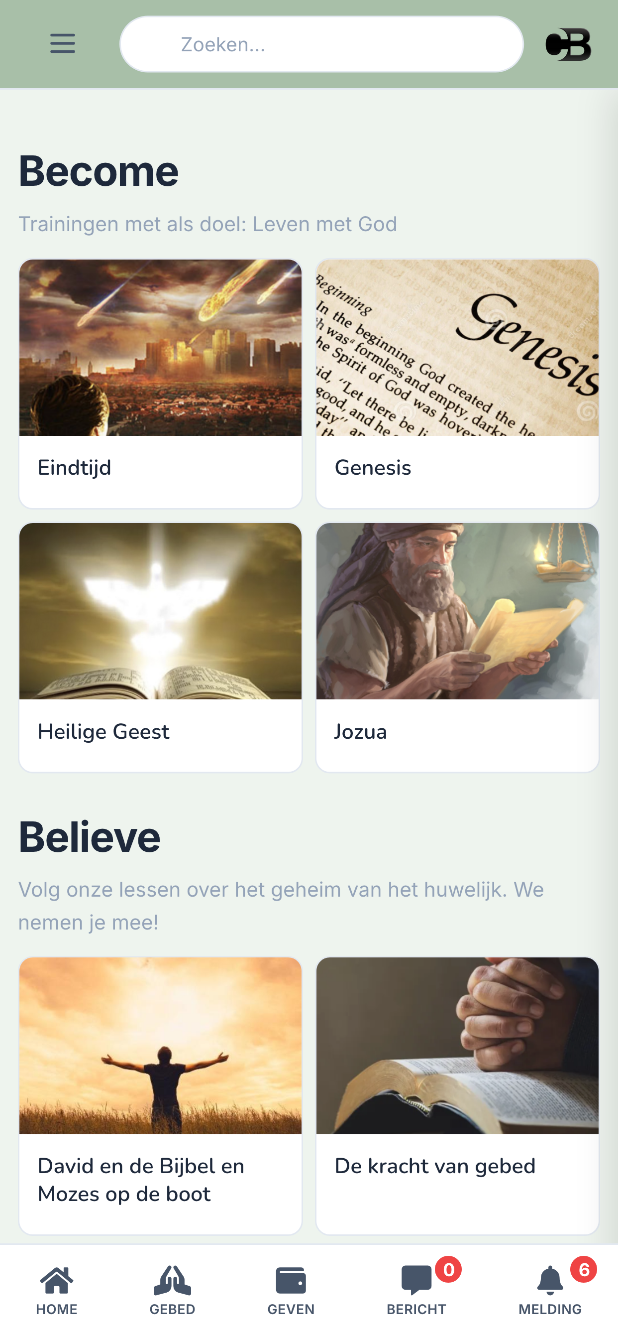 Churchbook 2026 mobiel - navigatie